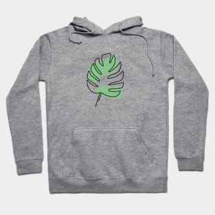 Monstera Line Art Hoodie